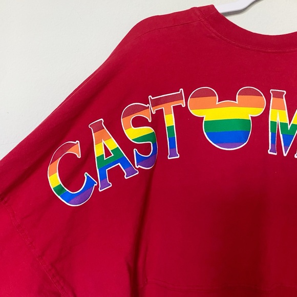 Disney Cast Member Pride Spirit Jersey Rainbow Mickey Mouse Red Unisex Sz Medium - Picture 8 of 10